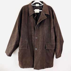 Vintage Haband Brown 100% Polyvinylchrloride Stuffed & Lined Barn Work Jacket Lg